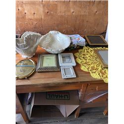 PICTURE FRAMES + WATER JUG + FACE BATH + TABLE DÉCOR + BED SKIRT