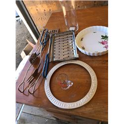 PERFECT PIECRUST SHIELD + ROYAL ALBERT SERVING DISH + VASE + ETC