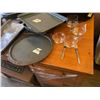 Image 1 : 2 OVEN DISHES + ROLLING PIN + BAKING TRAYS + FRYING PAN + ETC