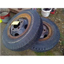 2 TRUCK TIRES AND RIMS 7.50-17