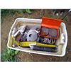 Image 1 : TOTE OF WIRE, ROPE, GREASE GUN, ECT.