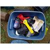 Image 1 : TOTE OF PLUMBING ITEMS, BALL VALVE, FITTINGS, PUMP, ECT.