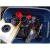 Image 3 : TOTE OF PLUMBING ITEMS, BALL VALVE, FITTINGS, PUMP, ECT.
