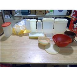 TWO WATER COOLERS/WATER PICTURES + TUPPERWARE BOWLS CONTAINERS AND MORE