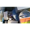 Image 3 : PALLET OF METAL FILE BOXES, COLEMAN COOLER, KITCHENWARE AND PROPANE STOVE TOP.