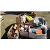 Image 1 : PALLET OF HOUSEWARE, BOTTLES, JARS, SOME SHOP ITEMS, ECT.