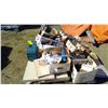 Image 1 : PALLET OF MISC TOOLS, SHELVING PIECES, ECT.