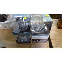 4 ABBOTT GLASS OIL CANDLES