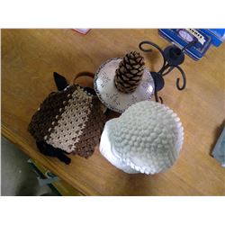 CANDLE HOLDER, BUDDHA HEAD, LADIES PURSE, ECT.