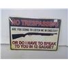 Image 1 : Tin No Tresspassing Sign
