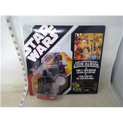 30th Anniversay Star Wars Coin Book - New with Darth Vader Figure and Coin