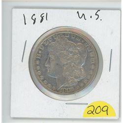1881 US Morgan Dollar