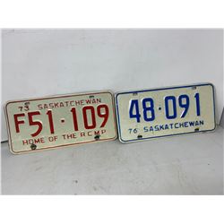 2 Sask. License Plates