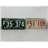 Image 1 : 2 Sask. License Plates