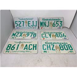 Lot of 6 Sask License Plates