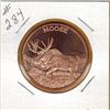 Image 1 : 1 OUNCE .999 FINE COPPER - MOOSE - 1OZ COPPER COIN - MOOSE
