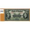 Image 1 : 1938 BANK OF MONTREAL - $10 BANKNOTE - SER. # 254761