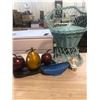 Image 1 : ANTIQUE BLUE CHAIR + FRUIT PALTTER + FIGURINE + BLUE CANDY DISH