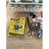 Image 3 : SEWING BASKET WITH SEWING THREAD, BUTTONS, NEEDLES + BOX OF CROSS STICH THREAD