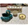 Image 1 : 6 SALT + PEPPER SHAKERS + ASHTRAY + CANDY DISH + SWAN CANDY DISH