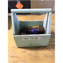 VINTAGE SHOE SHINE BOX AND CONTENTS