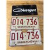 Image 1 : 2 - 1975 SASK PLATES + CHARGER PLATE