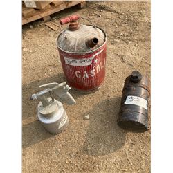 GAS CAN 5L + GAS TANK 1L + PAINT GUN