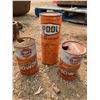Image 1 : 3 EMPTY OIL CANS 2 GULF 1 POOL