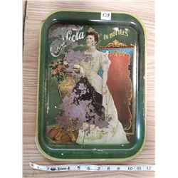 1904 Coca Cola 11" x 15" metal tray painting of then famous actress Lillian Russell
