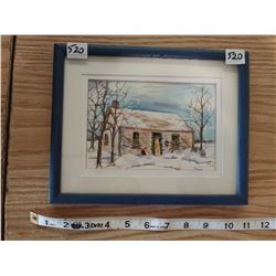 Original framed watercolor 'Abandoned  #6' by Shirley. M Hamilton of Prince Albert 10" X 8"