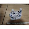 Image 2 : Painted white porcelain tea party/date 6" H X 7" L X 4" W