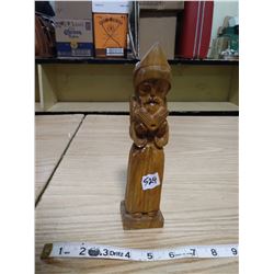 1982 West Bank Israel olivewood wood carving monk reading scriptures 9" H