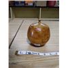 Image 1 : 1983 artisan custom craft wood lathe turned laminated lidded fancy container, 5" H