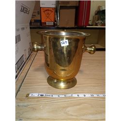 1992 India brass ice bucket for champaign bottle insert 9" H