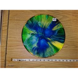 1961 Seetusee co. Portage la Prarie Manitoba glassware wall display disc diameter 12"