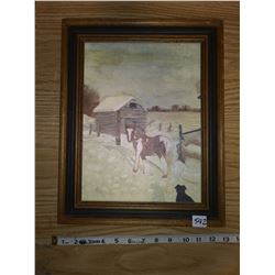 1981 original painting framed 12" X 15" acrylic on panel by Jose M. Balcewich - Winnipeg