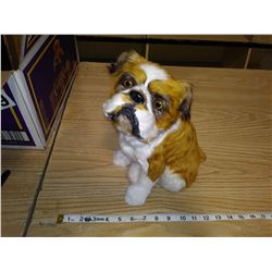 1993 toy Pekinese dyed rabbit fur dog doll 11" H