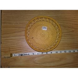 2003 Scottish stunning precisely constructed coil wrap basket with celtic braid & hollow rim 7" diam