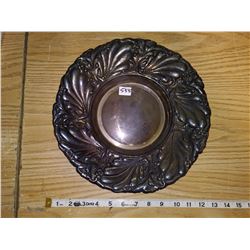 1993 Spain art nouveau (1920's) style electroplated brass platter 12" diameter