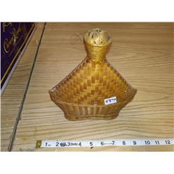 1954 China bamboo 'canteen' lidded basket height 9"H