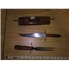 Image 2 : 1955 India home defense knives hardwood handles and scabbard intricately carved
