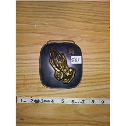 1962 Germany 'praying hands' Albrecht dürer brass wall piece 5" H