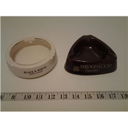 Black & White scotch whiskey/wedgewood cigarettes ashtrays