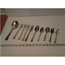 Simeon L George H Rogers company ladel, forks, spoons - antique