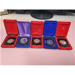 1970, 1973, 1976 Nickle Dollar (5 total)