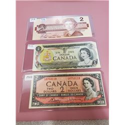 1973 $1, 1954 $2, 1986 $2