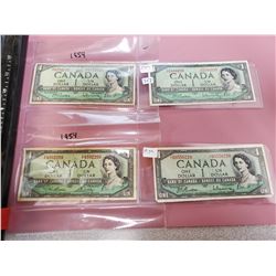 1954 $1 Bills, one is a replacement bill