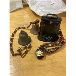 4 BELLS HEAVY BRASS COW BELL SHEEP BELL