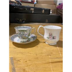 2 ROYAL ALBERT TEA CUPS PRAIRIE CROCUS + SILVER BIRCH