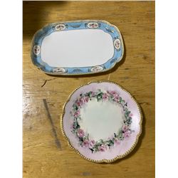 2 SERVING PLATES NIPPON AND LIMOGES 1875